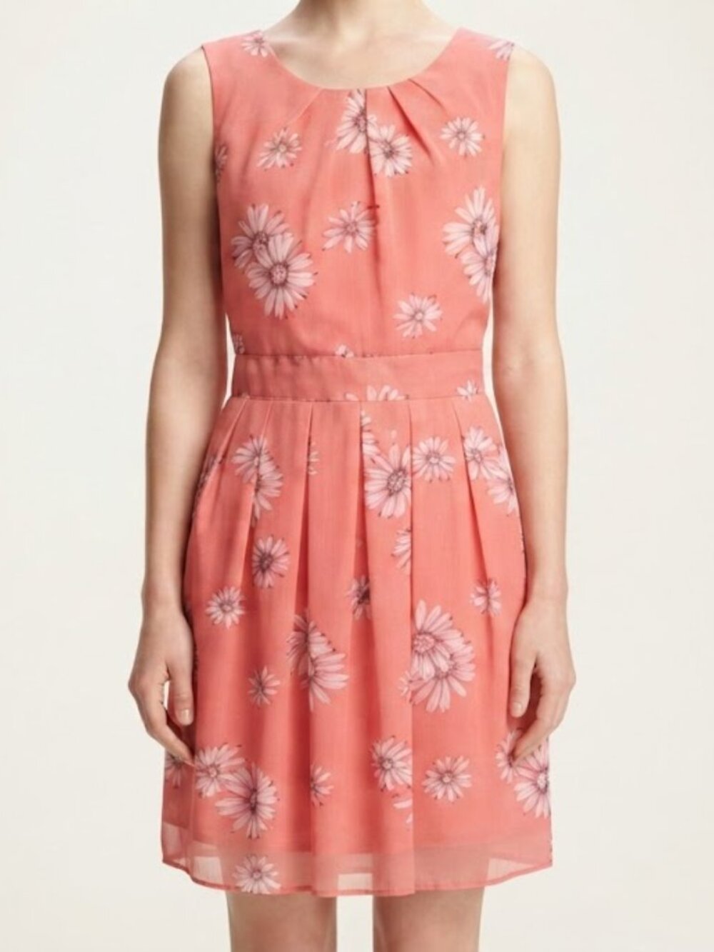 APRICOT Coral Pink Floral Sleeveless Mini Dress